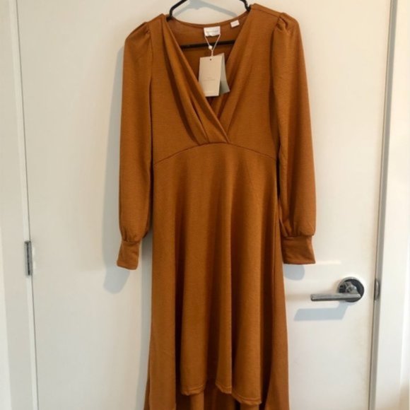 BNWT ASOS High Low Maternity Dress XS Rust - Picture 4 of 5